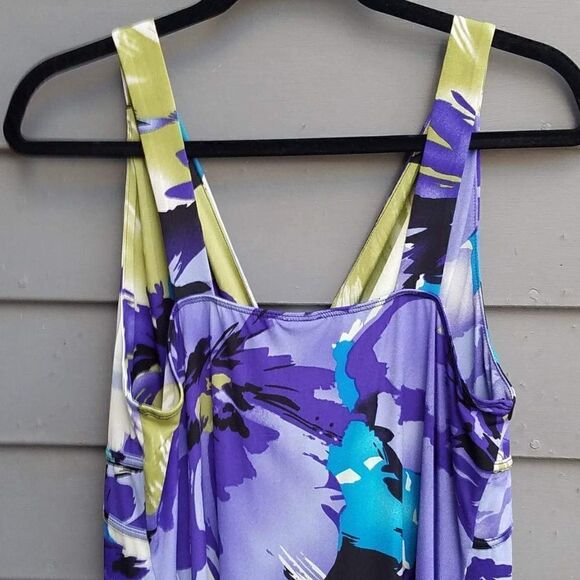 Blue Purple Green Maxi Dress Size 16-18 - Picture 6 of 7